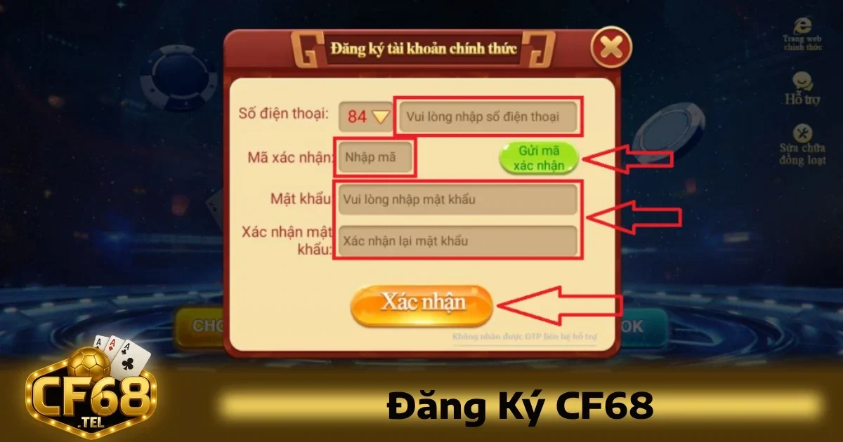 Cf68 18 Để bắt đầu tham gia vào thế giới giải trí, người chơi chỉ cần thực hiện một vài bước đơn giản trong quy trình đăng ký.
