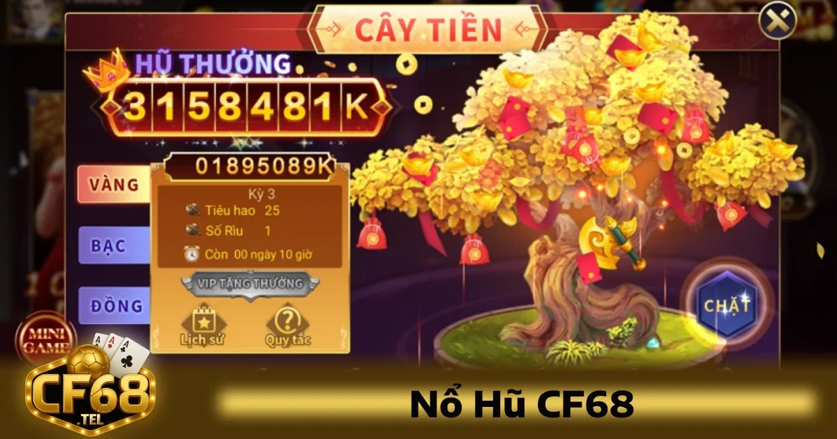 Nổ Hủ CF68 2 Nổ hủ CF68 còn mang đến cảm giác hồi hộp, mong chờ từng vòng quay, giúp game thủ cảm nhận rõ nét từng khoảnh khắc bùng nổ của may mắn và chiến thắng.