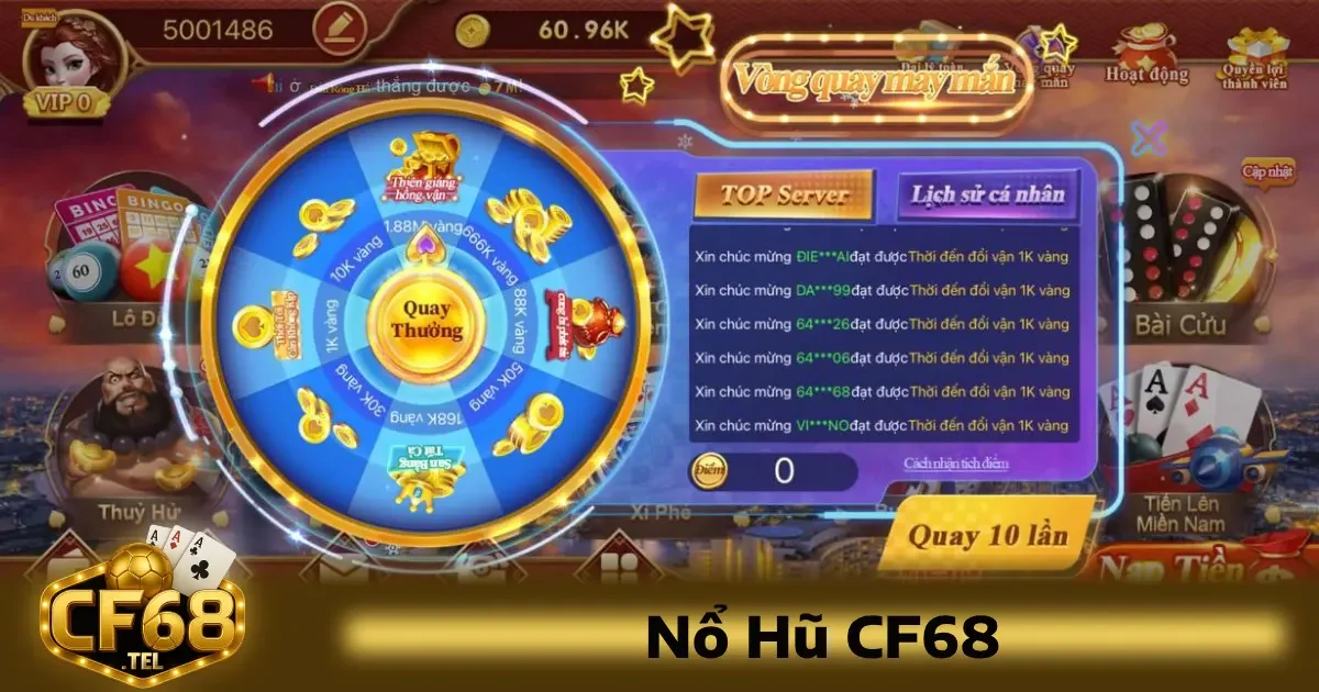 Nổ Hủ CF68 3 Trò chơi Nổ hủ CF68 không chỉ đơn thuần là quay số, mà còn có cơ chế hoạt động rất đặc biệt và phức tạp