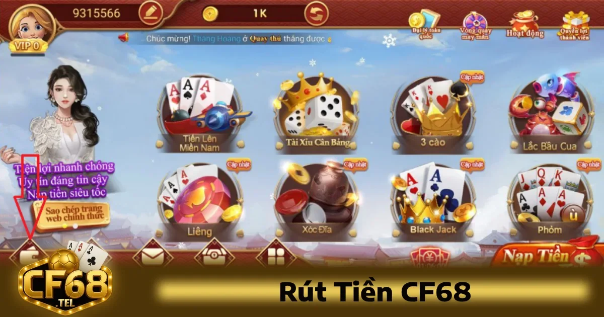 Rút Tiền CF68 1 Việc rút tiền CF68 về tài khoản ngân hàng yêu cầu người dùng tuân thủ các bước cụ thể nhằm đảm bảo sự an toàn và chính xác